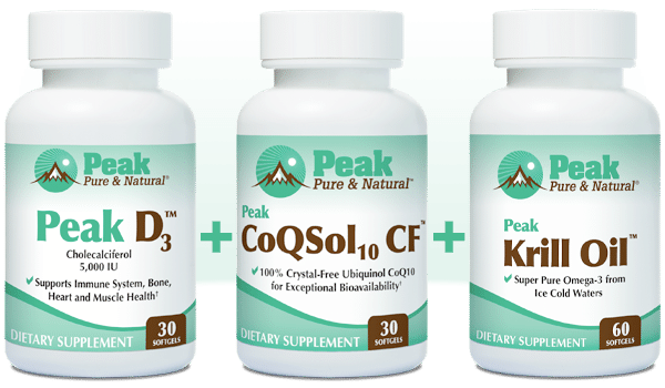 Peak D3™ with Peak CoQSol10 CF™ and Peak Krill Oil™