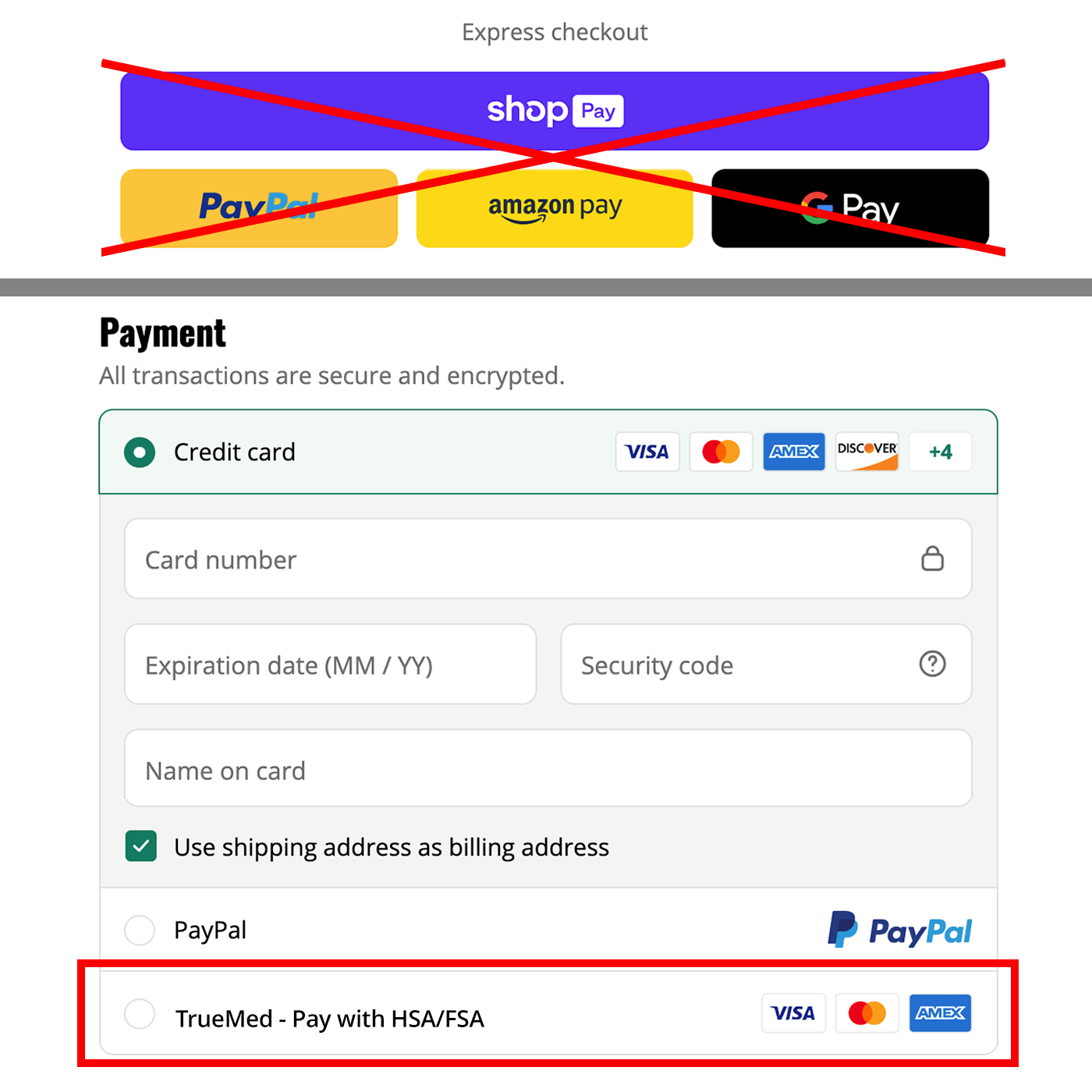 Select Truemed as your payment option at checkout