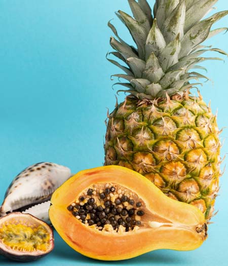 pineapple and papaya