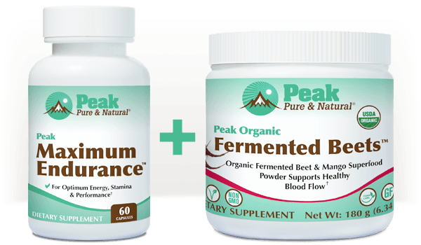 Peak Maximum Endurance™ pairs well with Peak Organic Fermented Beets™