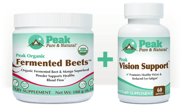 Peak Organic Fermented Beets™ pairs well with Peak Vision Support™