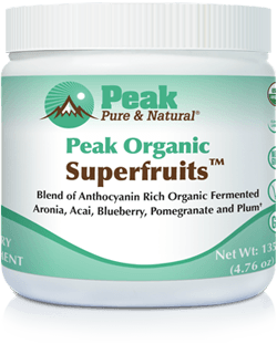 Peak Organic Superfruits™ bottle