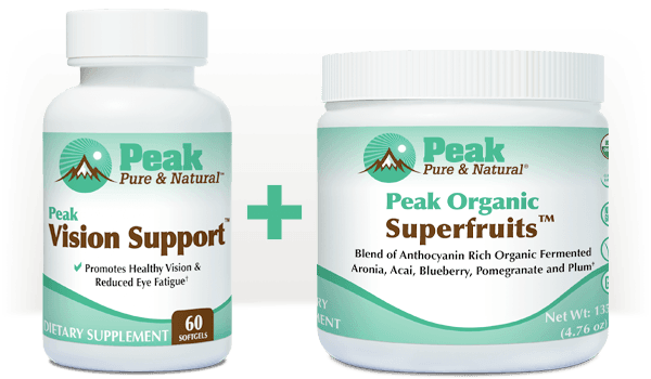 Peak Vision Support™ pairs well with Peak Organic Superfruits™